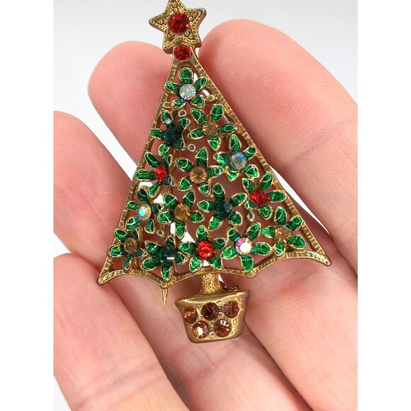 10PC Vintage Christmas Brooches Jewelry Sterling Silver Angel Trees Snowman - Picture 4 of 9